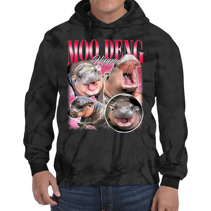 Funny Baby Pygmy Hippo Moodeng Tie Dye Hoodie