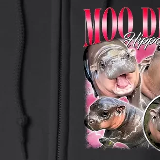 Funny Baby Pygmy Hippo Moodeng Full Zip Hoodie