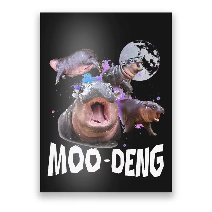 Famous Baby Pygmy Hippo Moo Deng Funny For Animal Lover Poster