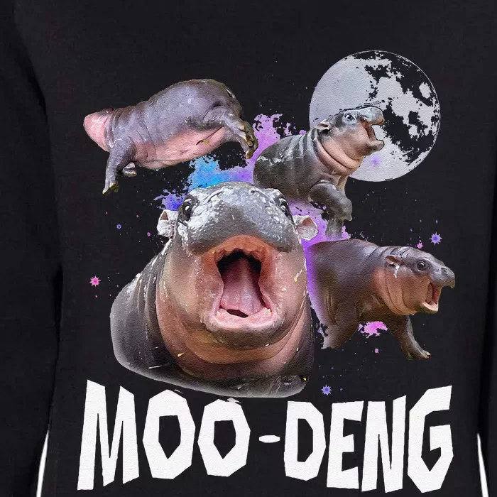 Famous Baby Pygmy Hippo Moo Deng Funny For Animal Lover Womens California Wash Sweatshirt