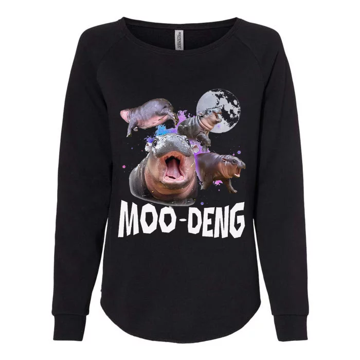 Famous Baby Pygmy Hippo Moo Deng Funny For Animal Lover Womens California Wash Sweatshirt