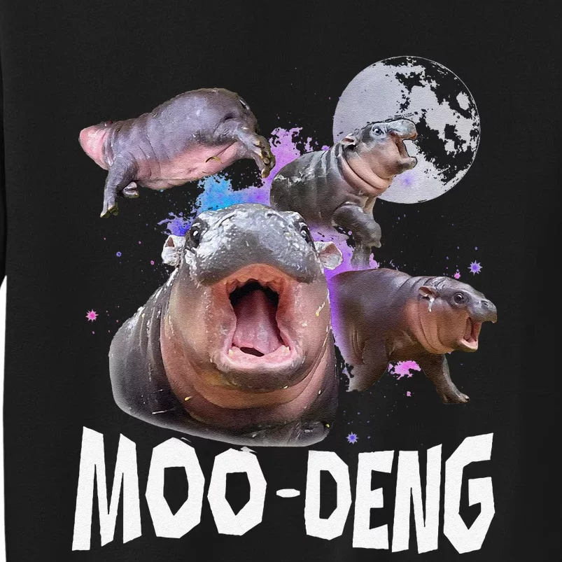 Famous Baby Pygmy Hippo Moo Deng Funny For Animal Lover Tall Sweatshirt