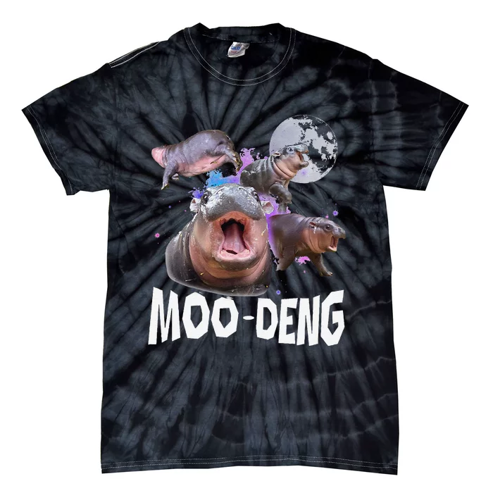 Famous Baby Pygmy Hippo Moo Deng Funny For Animal Lover Tie-Dye T-Shirt