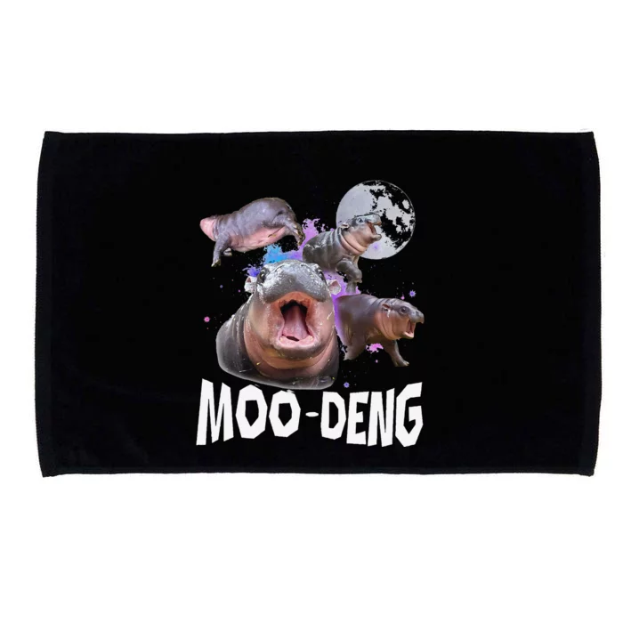 Famous Baby Pygmy Hippo Moo Deng Funny For Animal Lover Microfiber Hand Towel