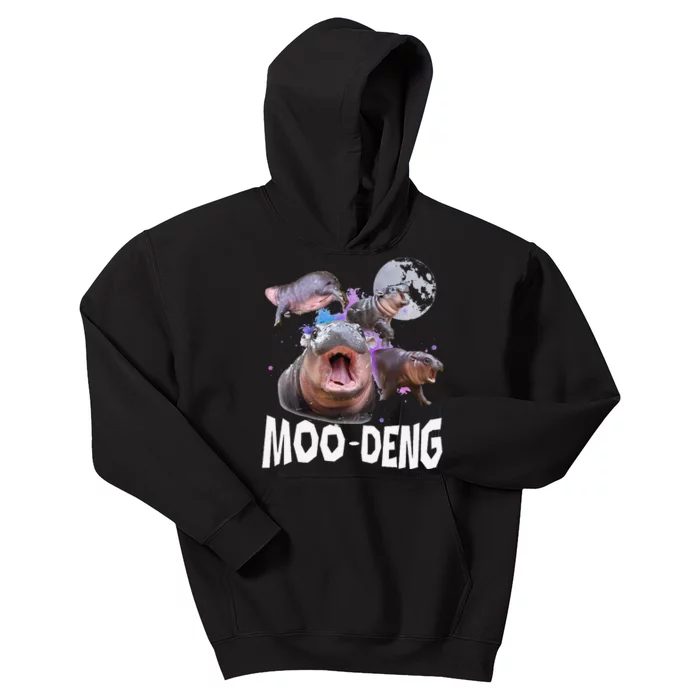 Famous Baby Pygmy Hippo Moo Deng Funny For Animal Lover Kids Hoodie