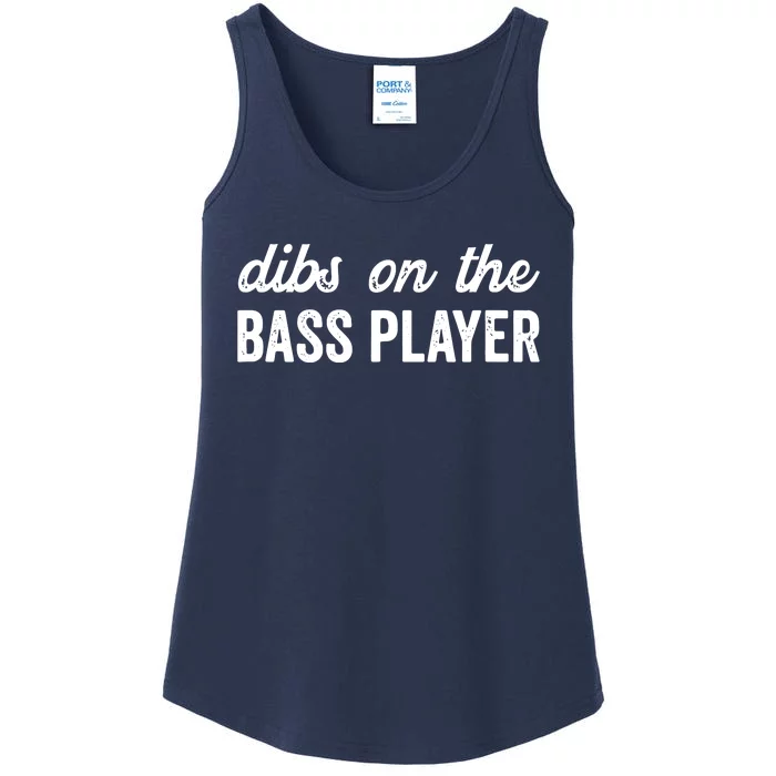 Funny Bass Player Wife Dibs On The Bass Player Ladies Essential Tank