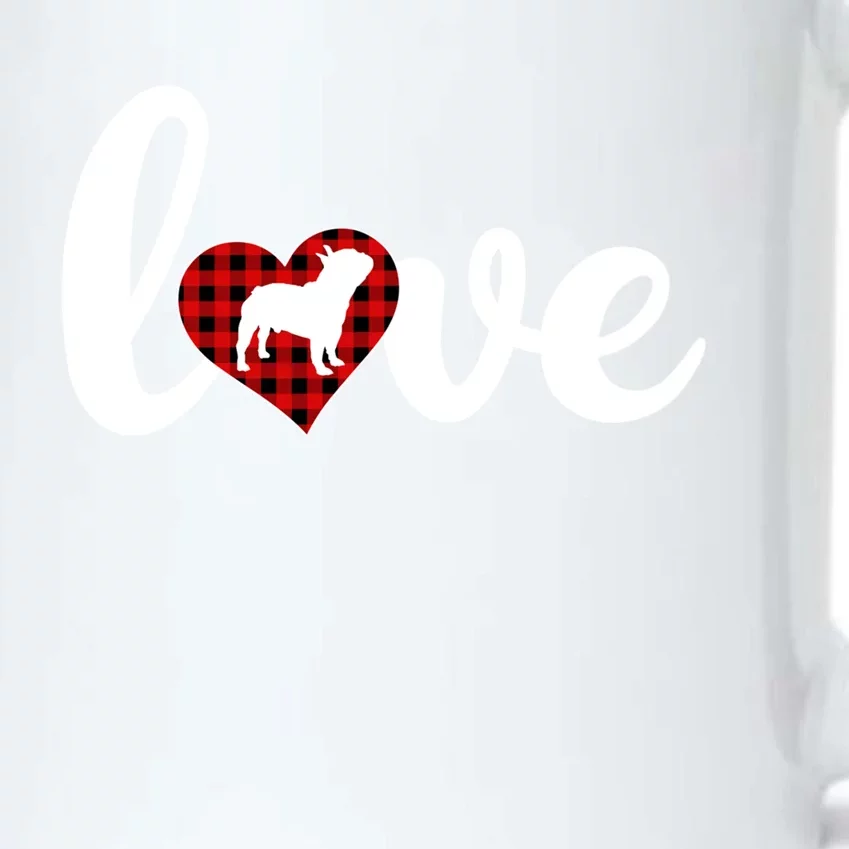 Funny Buffalo Plaid Love French Bulldog Valentine's Day Gift Black Color Changing Mug