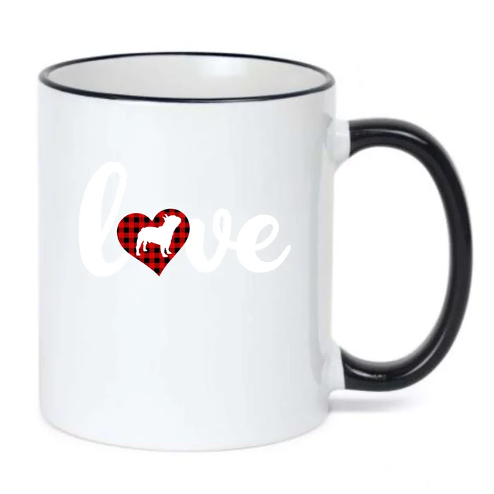 Funny Buffalo Plaid Love French Bulldog Valentine's Day Gift Black Color Changing Mug