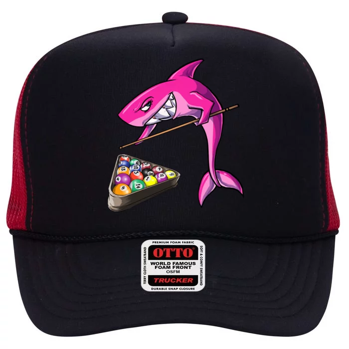 Funny Billiards Pool Shark Female Gift High Crown Mesh Trucker Hat