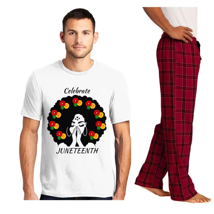 Funny  Black Queen Afro Melanin Dripping Juneteenth Pajama Set