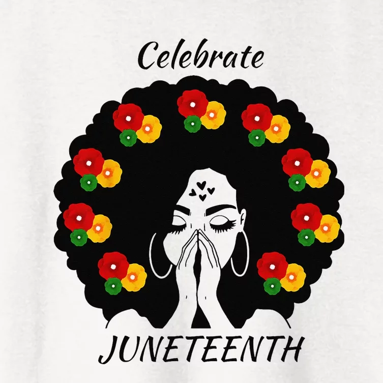 Funny  Black Queen Afro Melanin Dripping Juneteenth Women's Crop Top Tee