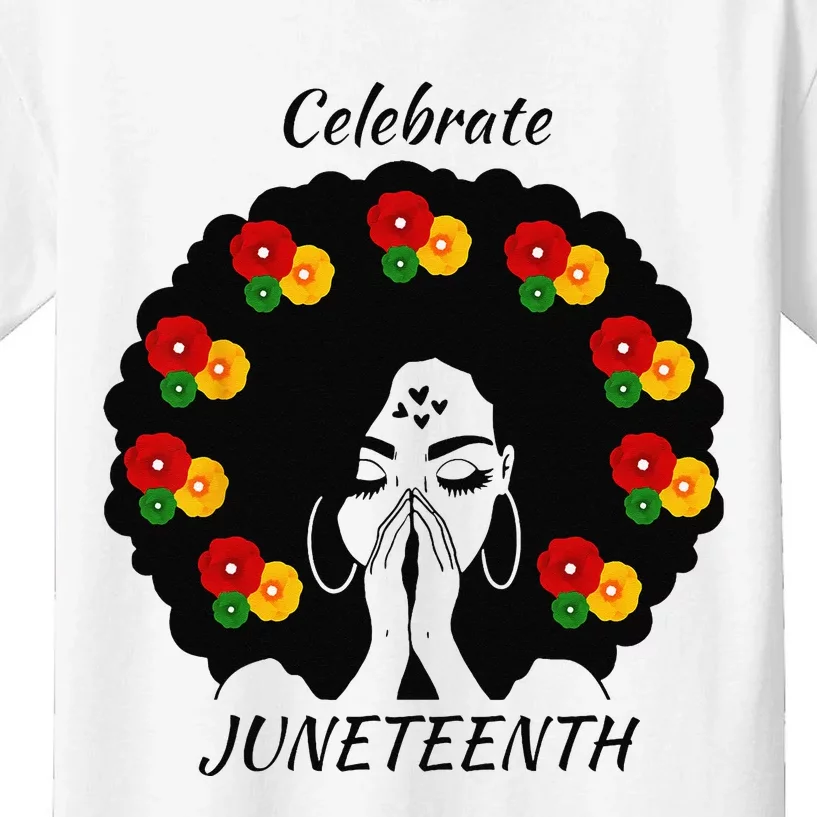 Funny  Black Queen Afro Melanin Dripping Juneteenth Kids T-Shirt