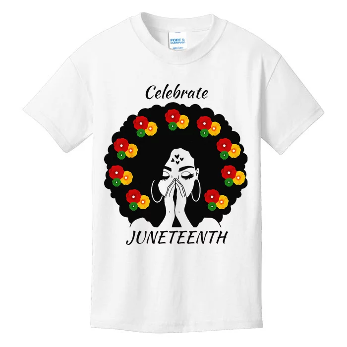 Funny  Black Queen Afro Melanin Dripping Juneteenth Kids T-Shirt