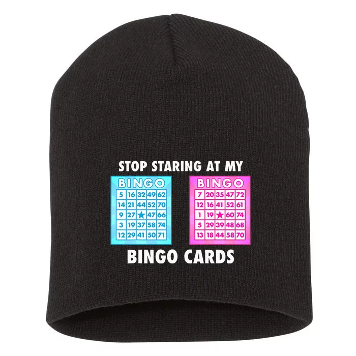 Funny Bingo Queen Stop Staring At My Bingo Cards Short Acrylic Beanie