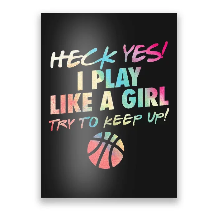 Funny Basketball Quote Gift Idea Teen Girls Cute Colors Poster