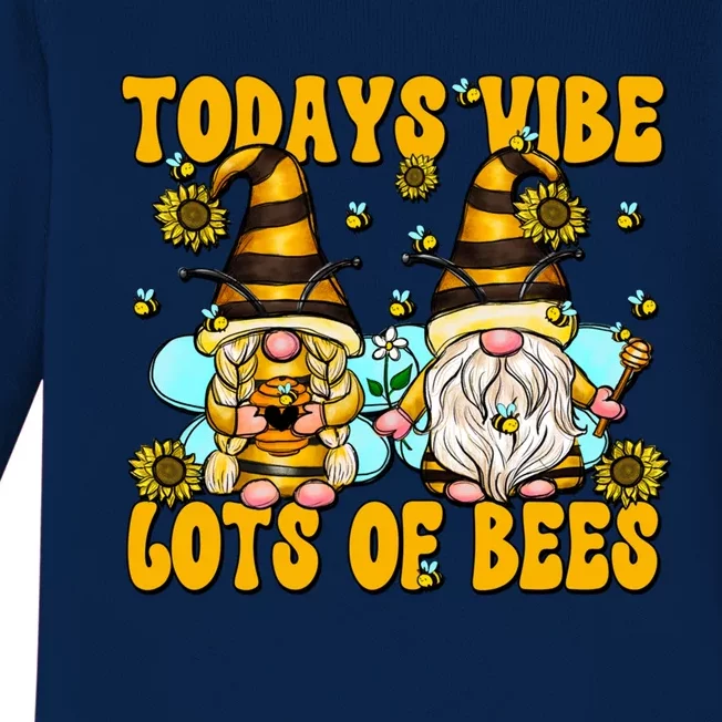 Funny Bee Quote And Beekeeper Cute Honey Bee Gnome Gift Baby Long Sleeve Bodysuit