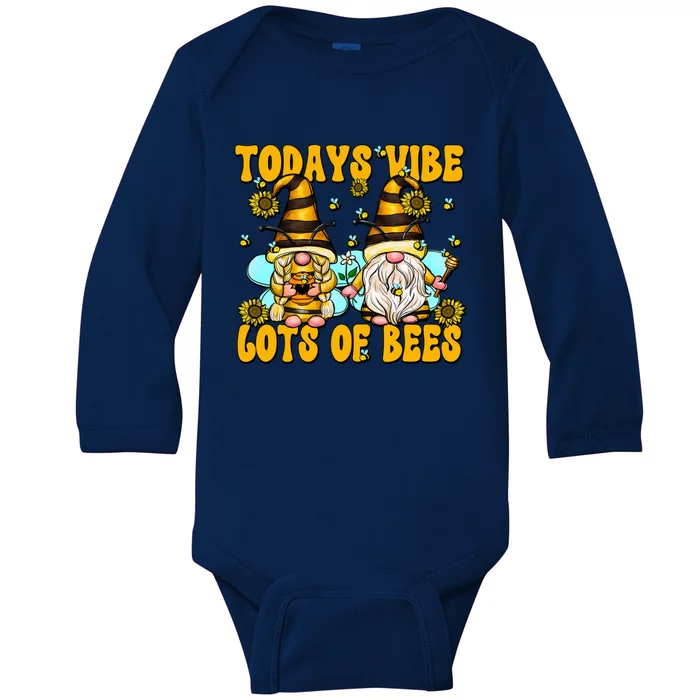 Funny Bee Quote And Beekeeper Cute Honey Bee Gnome Gift Baby Long Sleeve Bodysuit