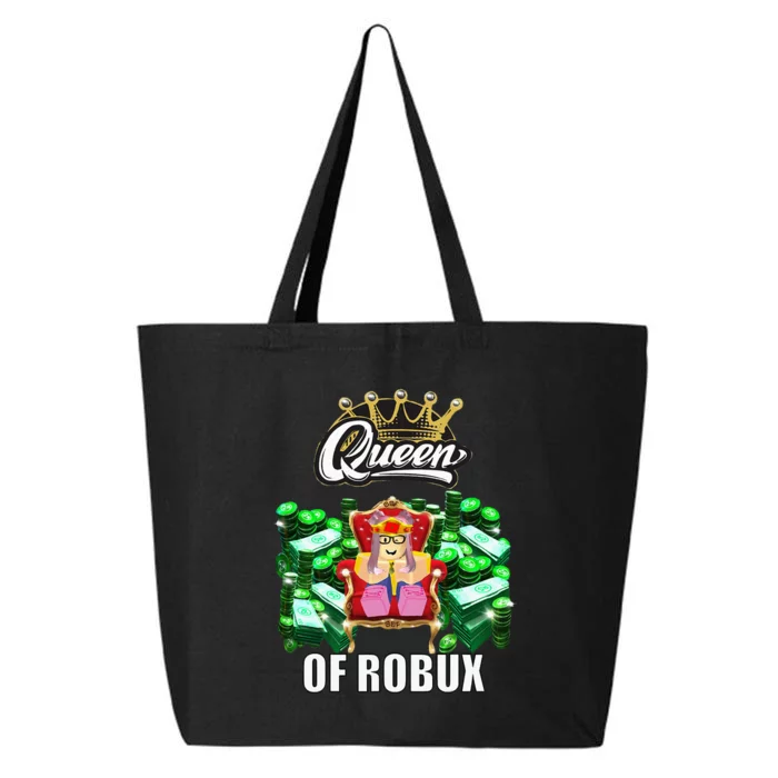 Funny Blox Queen Of ROBUX For Girl VR Gaming Or Video Gamer 25L Jumbo Tote