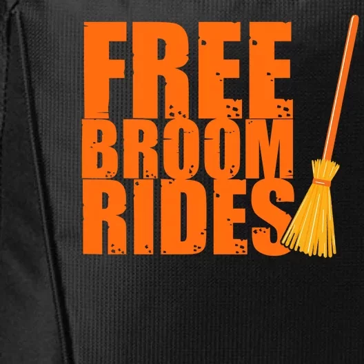 Free Broom Rides Funny Halloween City Backpack