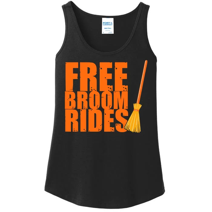 Free Broom Rides Funny Halloween Ladies Essential Tank