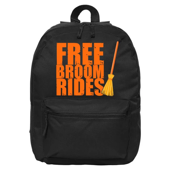 Free Broom Rides Funny Halloween 16 in Basic Backpack