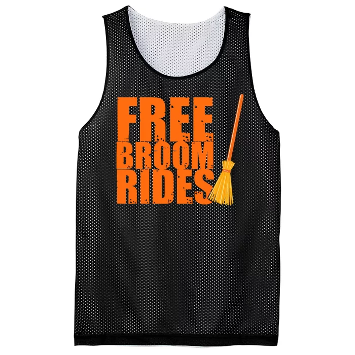 Free Broom Rides Funny Halloween Mesh Reversible Basketball Jersey Tank