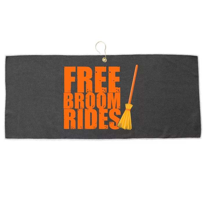 Free Broom Rides Funny Halloween Large Microfiber Waffle Golf Towel