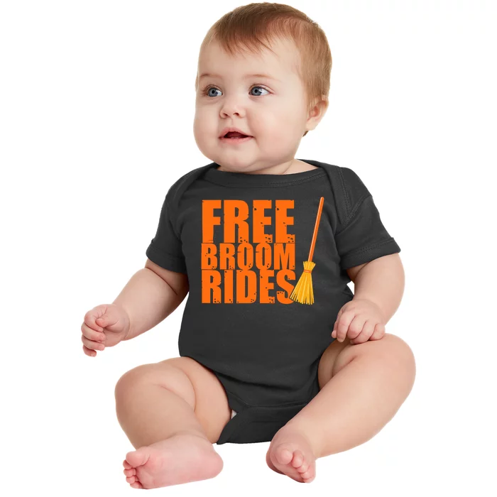 Free Broom Rides Funny Halloween Baby Bodysuit