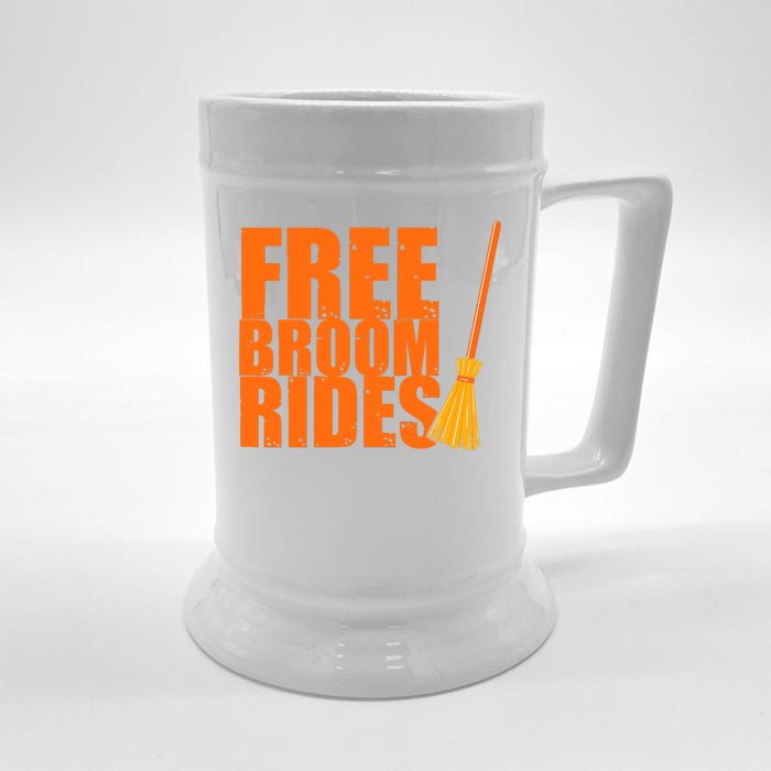 Free Broom Rides Funny Halloween Front & Back Beer Stein