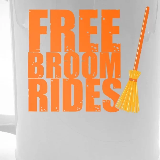 Free Broom Rides Funny Halloween Front & Back Beer Stein