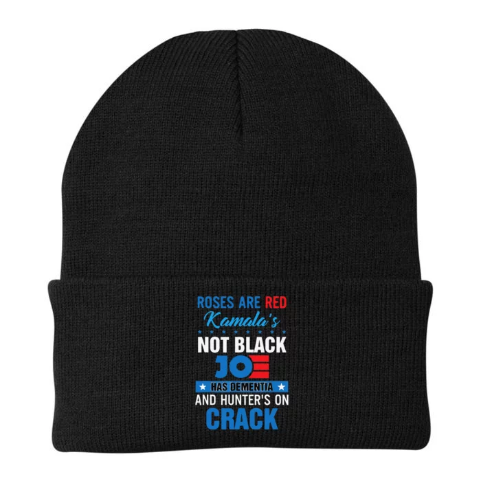 Funny Biden Roses Are Red Kamala Not Black Joe Knit Cap Winter Beanie