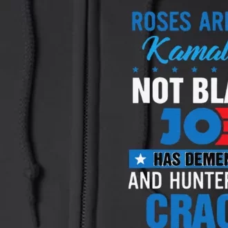 Funny Biden Roses Are Red Kamala Not Black Joe Full Zip Hoodie