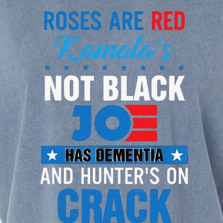 Funny Biden Roses Are Red Kamala Not Black Joe Garment-Dyed Women's Muscle Tee