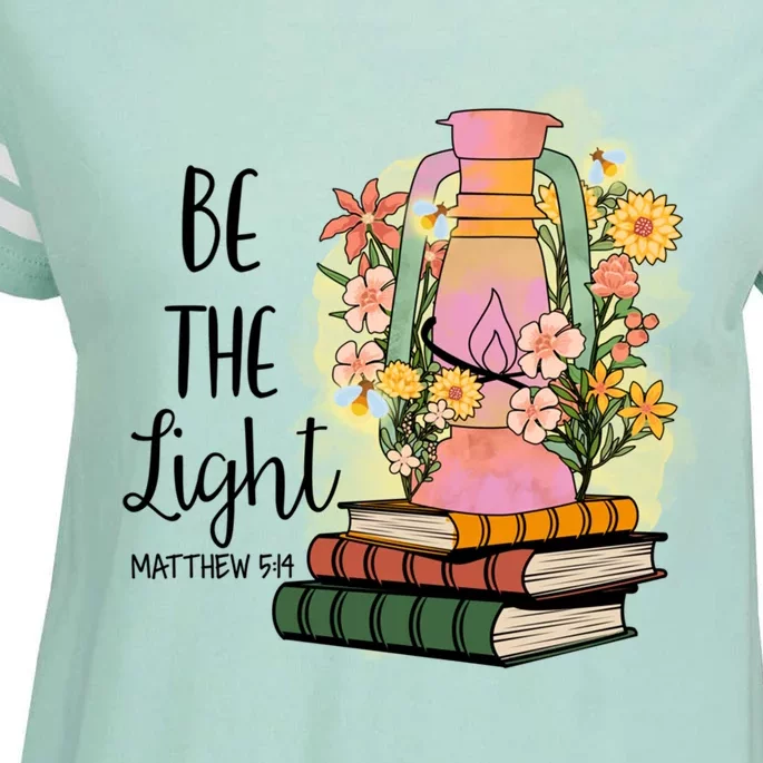 Flower Bookworm Reader Reading Day Bible Verse Matthew 5:14 Gift Enza Ladies Jersey Football T-Shirt