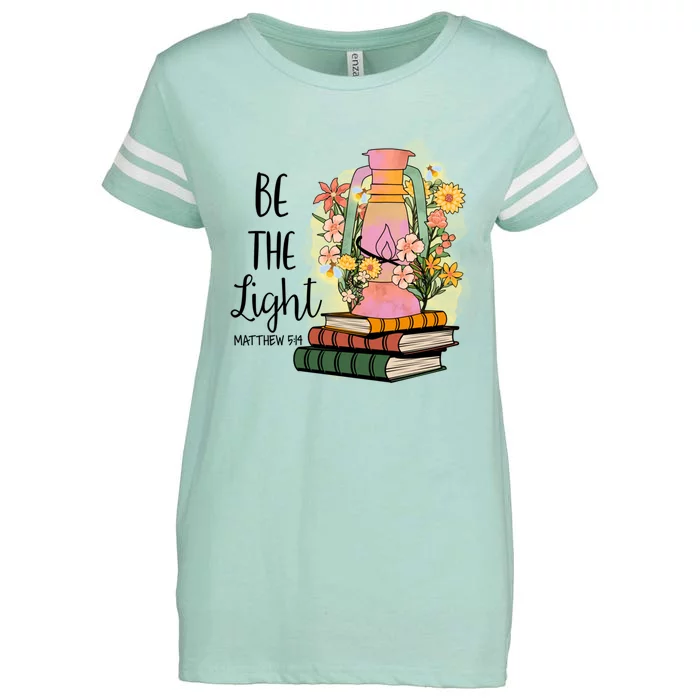 Flower Bookworm Reader Reading Day Bible Verse Matthew 5:14 Gift Enza Ladies Jersey Football T-Shirt