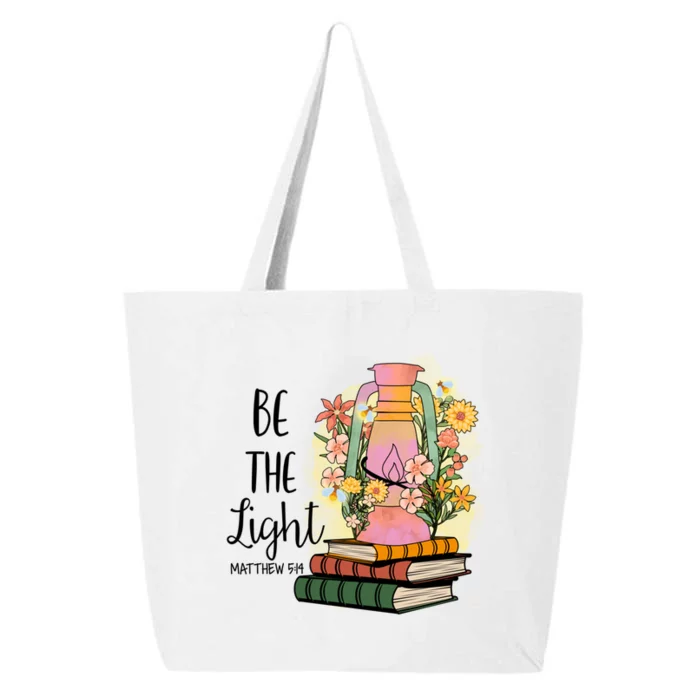 Flower Bookworm Reader Reading Day Bible Verse Matthew 5:14 Gift 25L Jumbo Tote