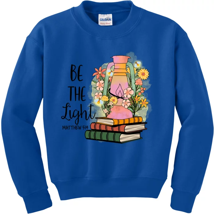 Flower Bookworm Reader Reading Day Bible Verse Matthew 5:14 Funny Gift Kids Sweatshirt