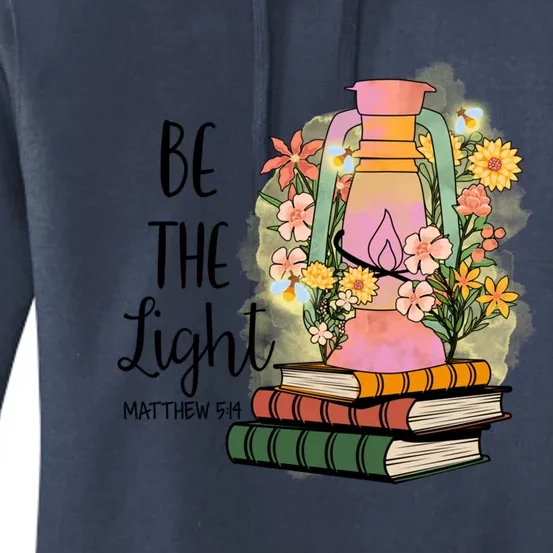 Flower Bookworm Reader Reading Day Bible Verse Matthew 5:14 Funny Gift Women's Pullover Hoodie