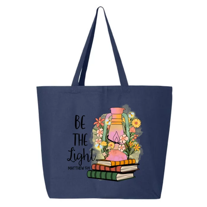 Flower Bookworm Reader Reading Day Bible Verse Matthew 5:14 Funny Gift 25L Jumbo Tote