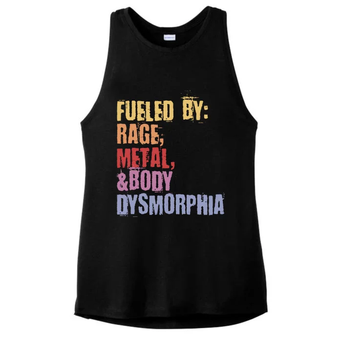 Fueled By Rage Metal And Body Dysmorphia Ladies Tri-Blend Wicking Tank