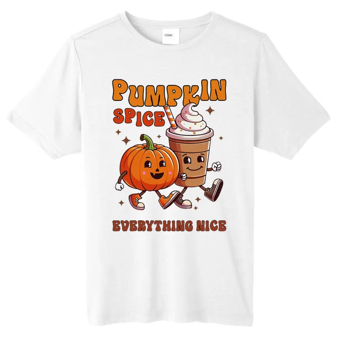 Fall Babe Retro Groovy Smile Face Autumn Leave Leopard Fall ChromaSoft Performance T-Shirt