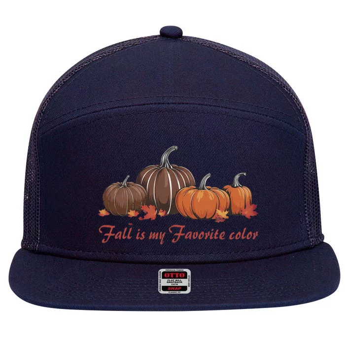 Fall Babe Retro Groovy Smile Face Autumn Leave Leopard Fall 7 Panel Mesh Trucker Snapback Hat