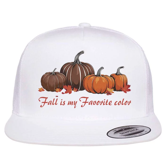 Fall Babe Retro Groovy Smile Face Autumn Leave Leopard Fall Flat Bill Trucker Hat