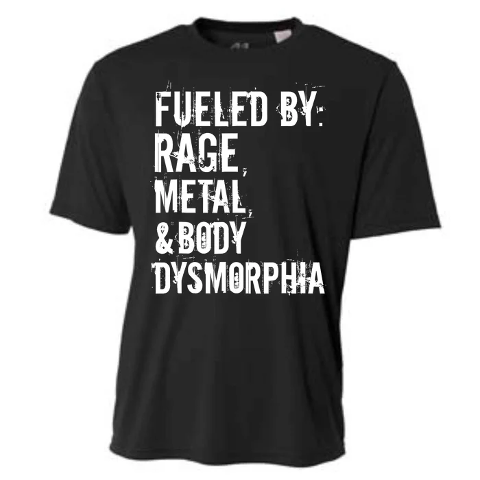 Fueled By Rage Metal And Body Dysmorphia Funny Grunge Style Cooling Performance Crew T-Shirt