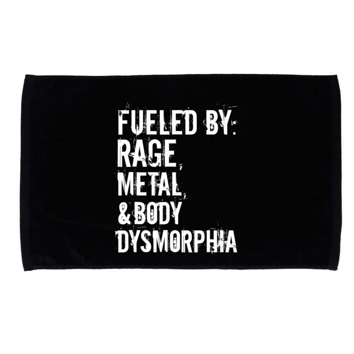 Fueled By Rage Metal And Body Dysmorphia Funny Grunge Style Microfiber Hand Towel