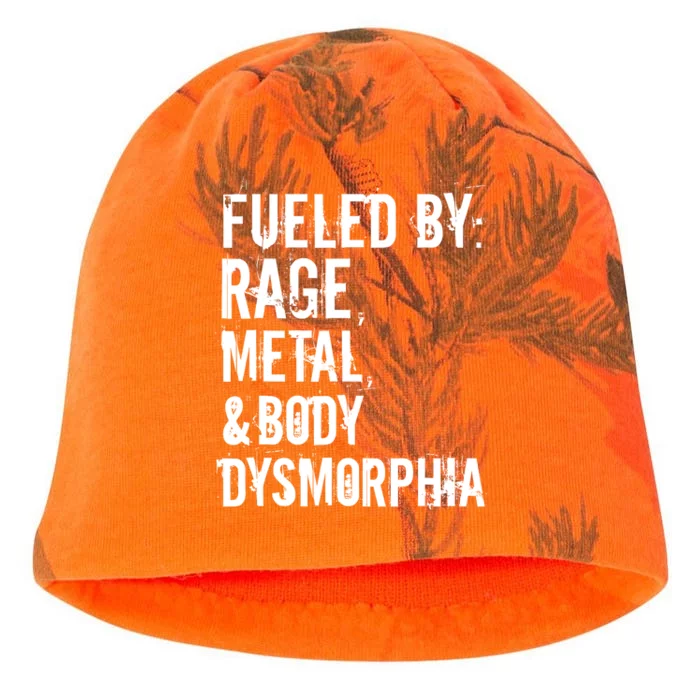 Fueled By Rage Metal And Body Dysmorphia Funny Grunge Style Kati - Camo Knit Beanie