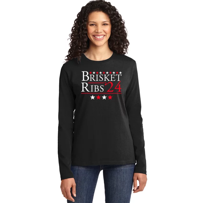 Funny Brisket Ribs Brisket Ribs 2024 Ladies Long Sleeve Shirt