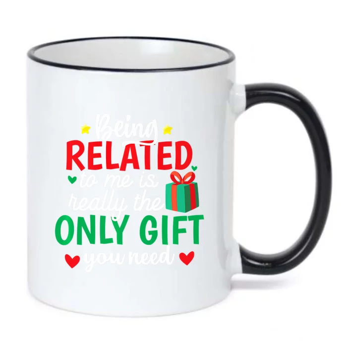 Funny Being Related To Me Christmas Family Xmas Pajamas Great Gift Black Color Changing Mug