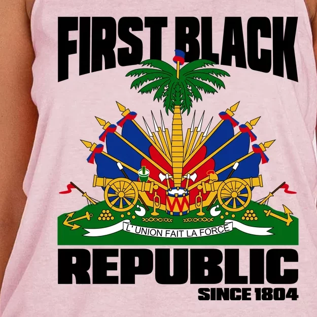 First Black Republic Since 1804 Haiti Haitian Independence Women's Knotted Racerback Tank