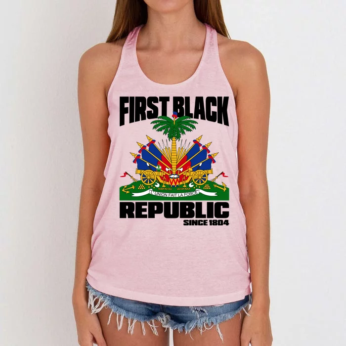 First Black Republic Since 1804 Haiti Haitian Independence Women's Knotted Racerback Tank